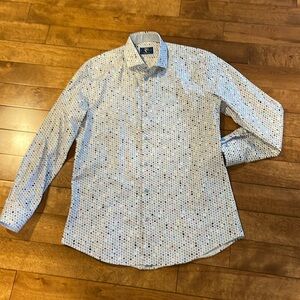 R2 Men's High Fashion Floral All-Over Print Shirt size 40
